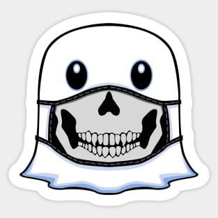 Ghost Halloween with Skull Mask Sticker